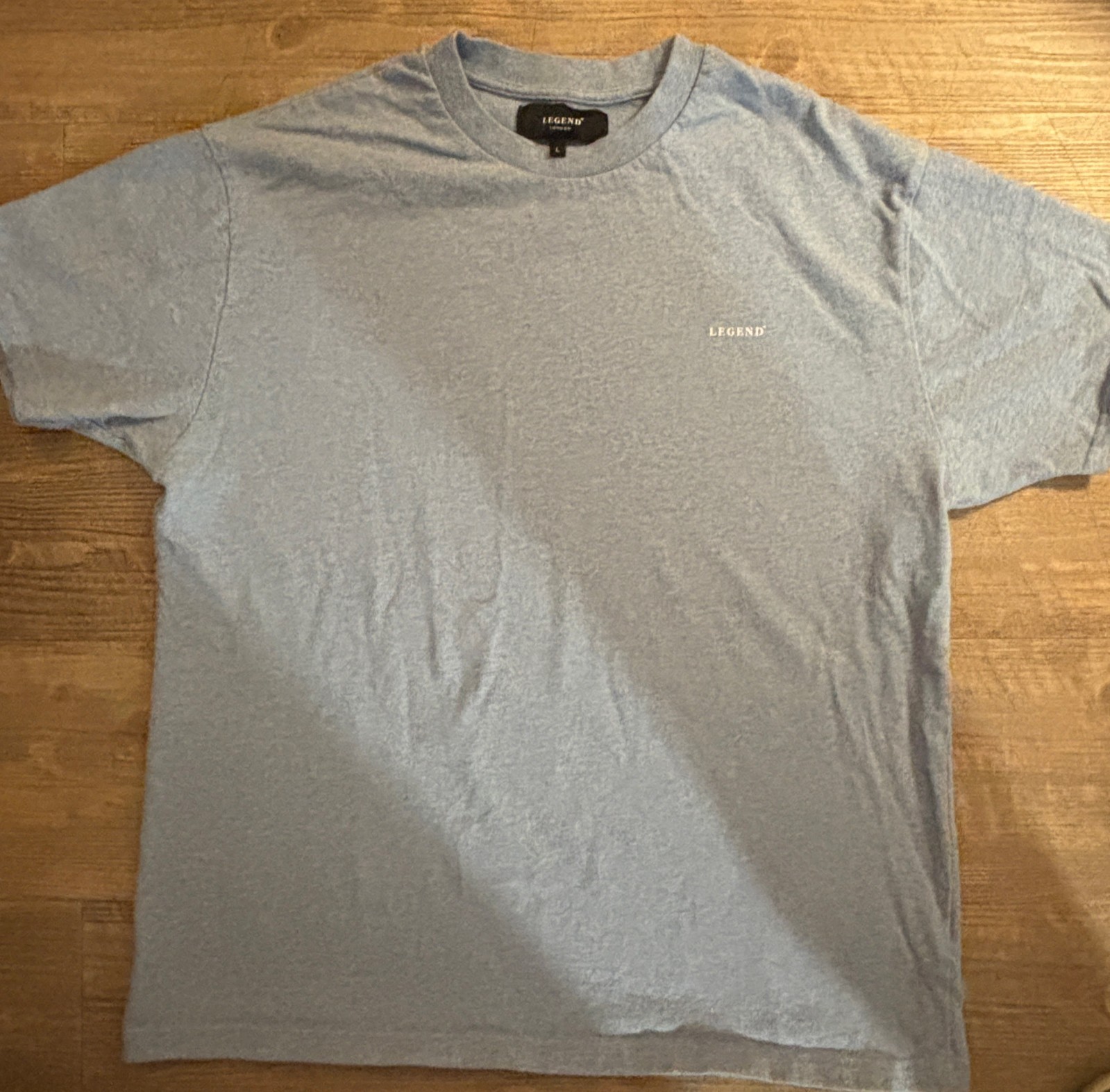 Legend London Mens T-Shirt Light Blue Heather Crew Neck Short Sleeve Size Large