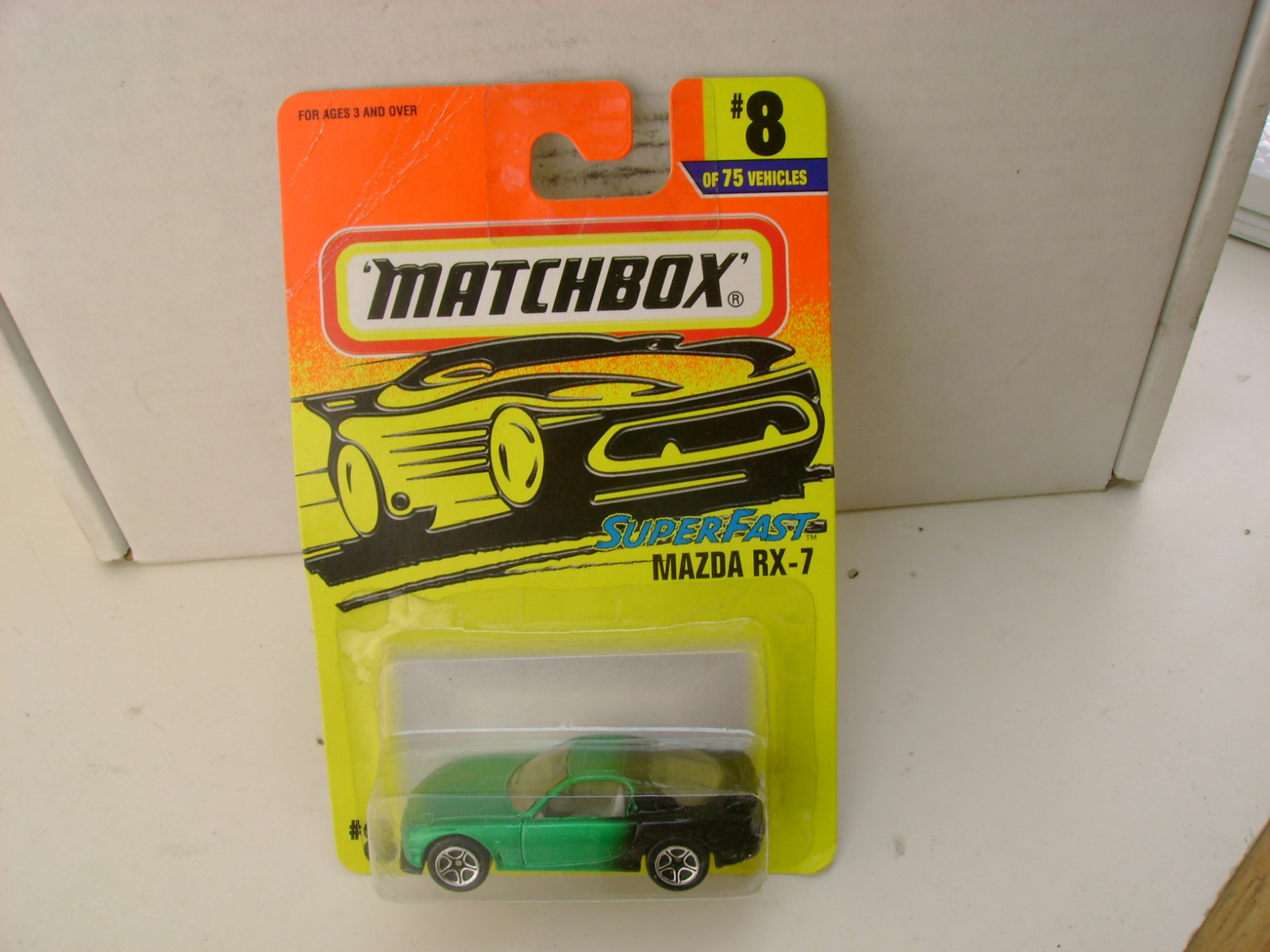 1996 MATCHBOX SUPERFAST #8 GREEN +& BLACK MAZDA RX7 NEW ON CARD 1996 MATCHBOX SUPERFAST #8 GREEN +& BLACK MAZDA RX7 NEW ON CARD