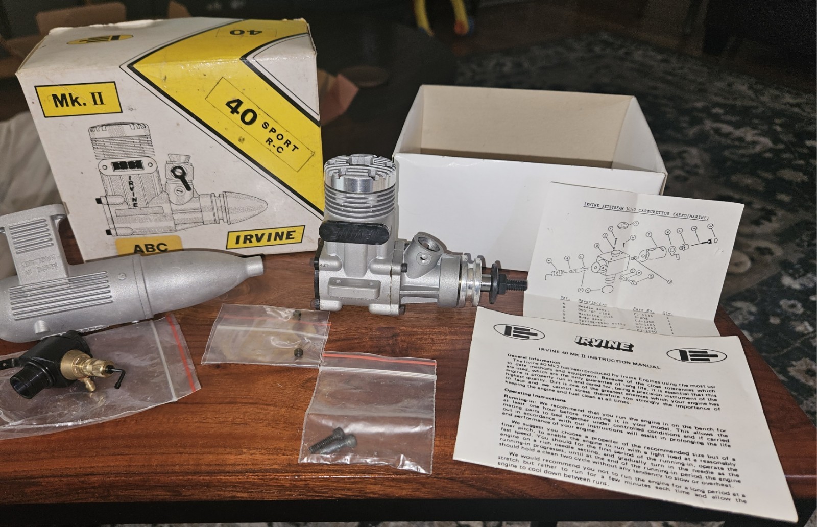 vtg IRVINE Engine Irvine 40 Sport ABC Mk. II RC R/C Motor & Box Made In England vtg IRVINE Engine Irvine 40 Sport ABC Mk. II RC R/C Motor & Box Made In England