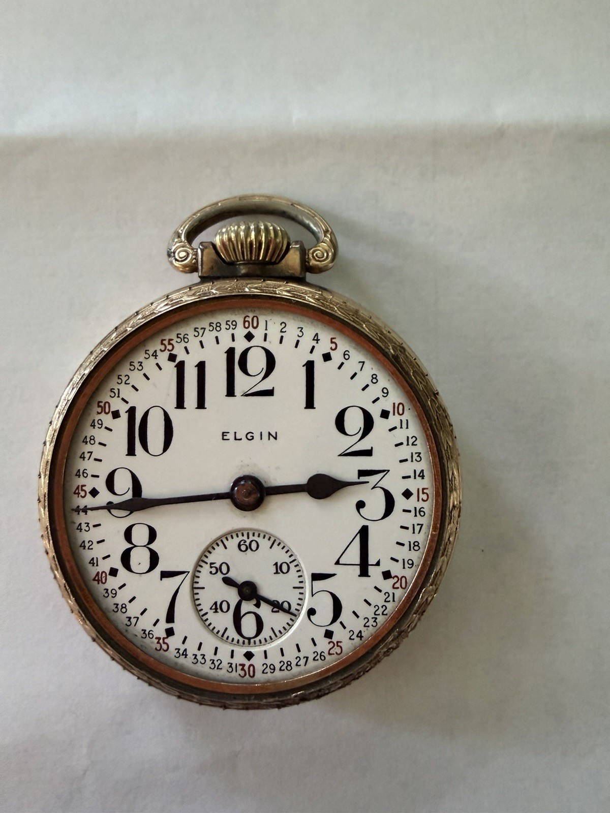 Antique 1930s Elgin Open Face Pocket Watch Gold Filled – For Parts or Repair