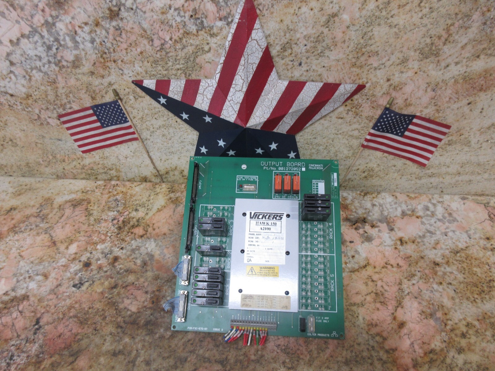 VICKERS CINCINNATI HAWK 150 BOARD A2100 001272052 201 PCB-FSC-575-97 WARRANTY