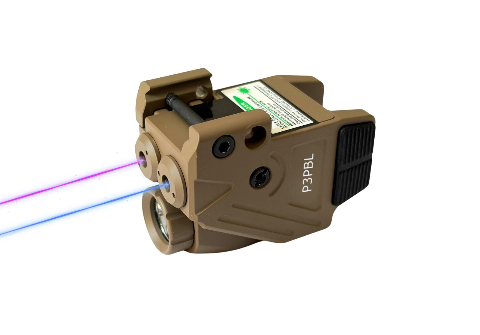 Hilight P3PCL Cerakote FDE Dual Beam Purple/Cyan + 700 Lumen Handgun Light Laser