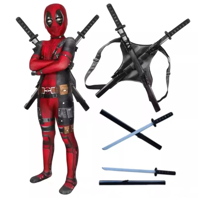 Deadpool Kids Cosplay Costume Superhero Jumpsuit Deadpool Kids Cosplay Costume Superhero Jumpsuit