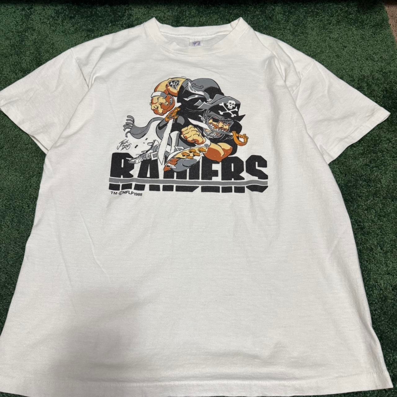 Vintage 1988 Oakland Raiders white cotton t-shirt