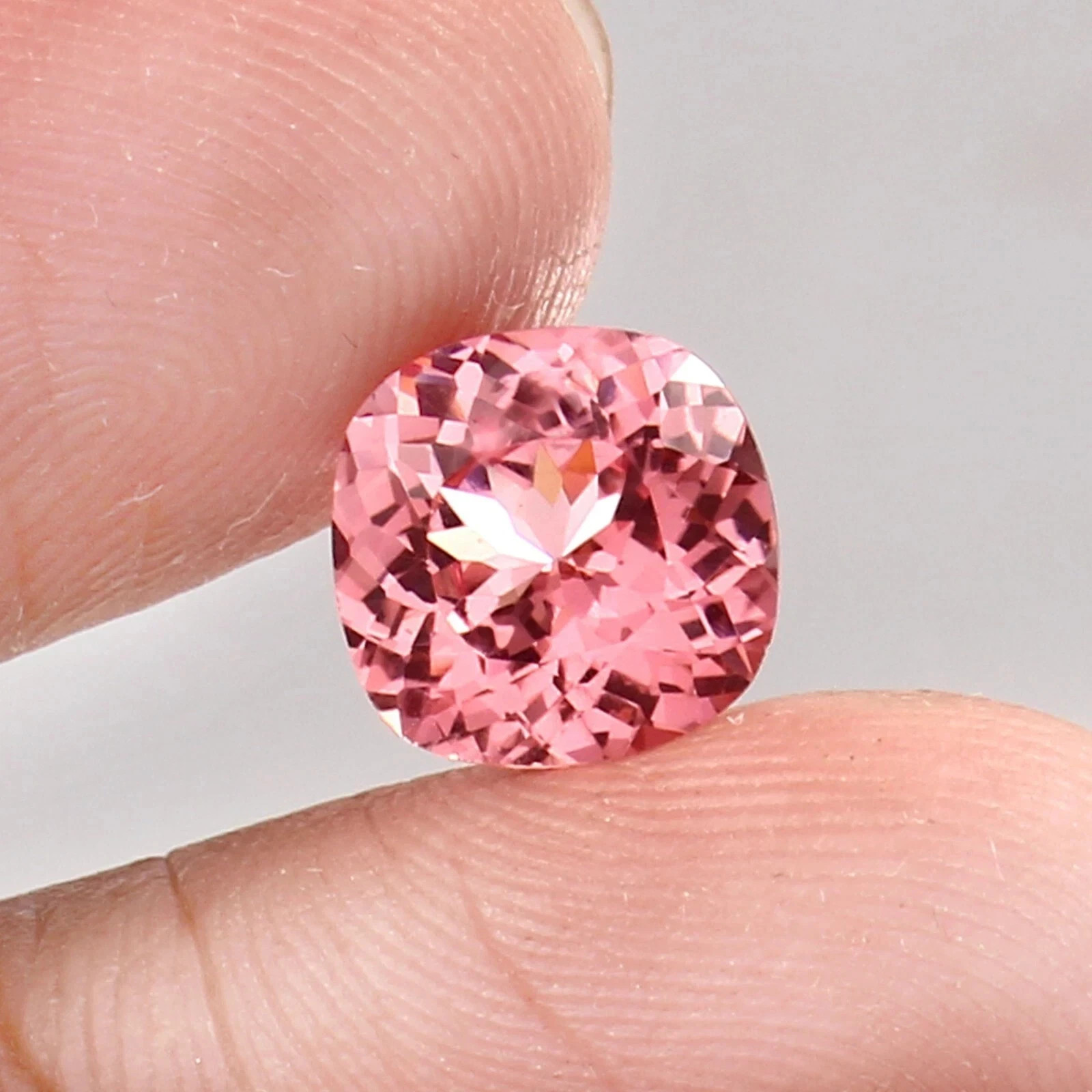 Padparadscha Sapphire Cushion 6 Ct +GIE Certified Natural Ceylon Loose Gemstone
