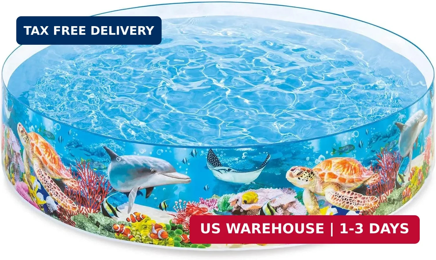 Intex Deep Sea Blue 8 Feet x 18 Inch SnapSet Instant Round Plastic Above Ground
