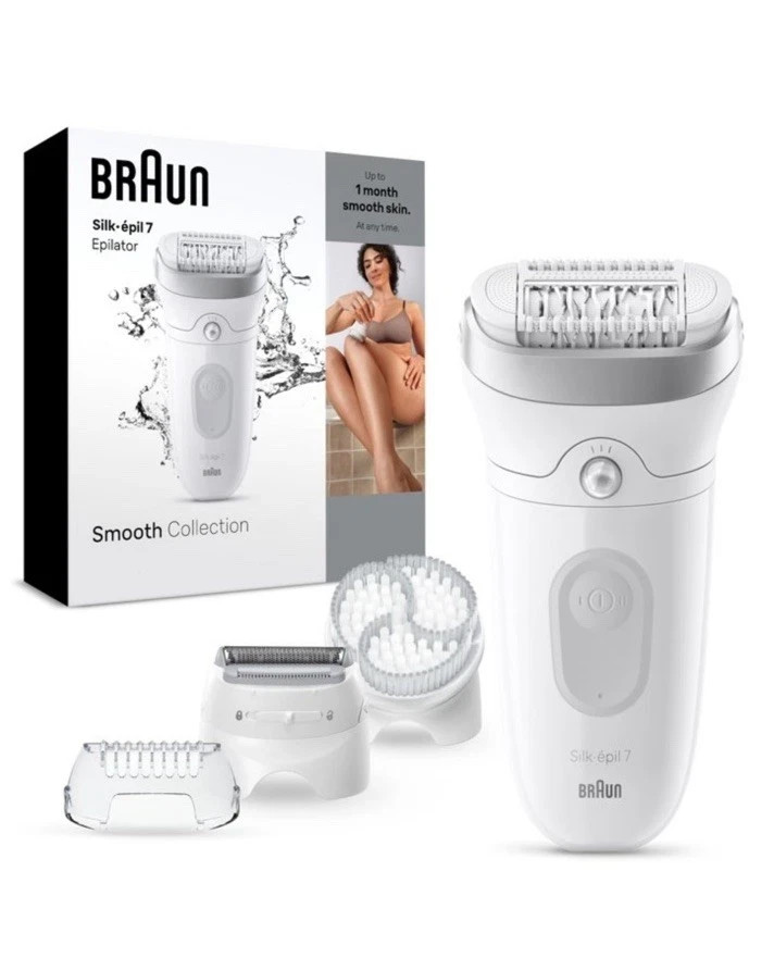 Braun Silk Epil Women's Epilator Series 7 White/Silver Braun Silk Epil Women's Epilator Series 7 White/Silver