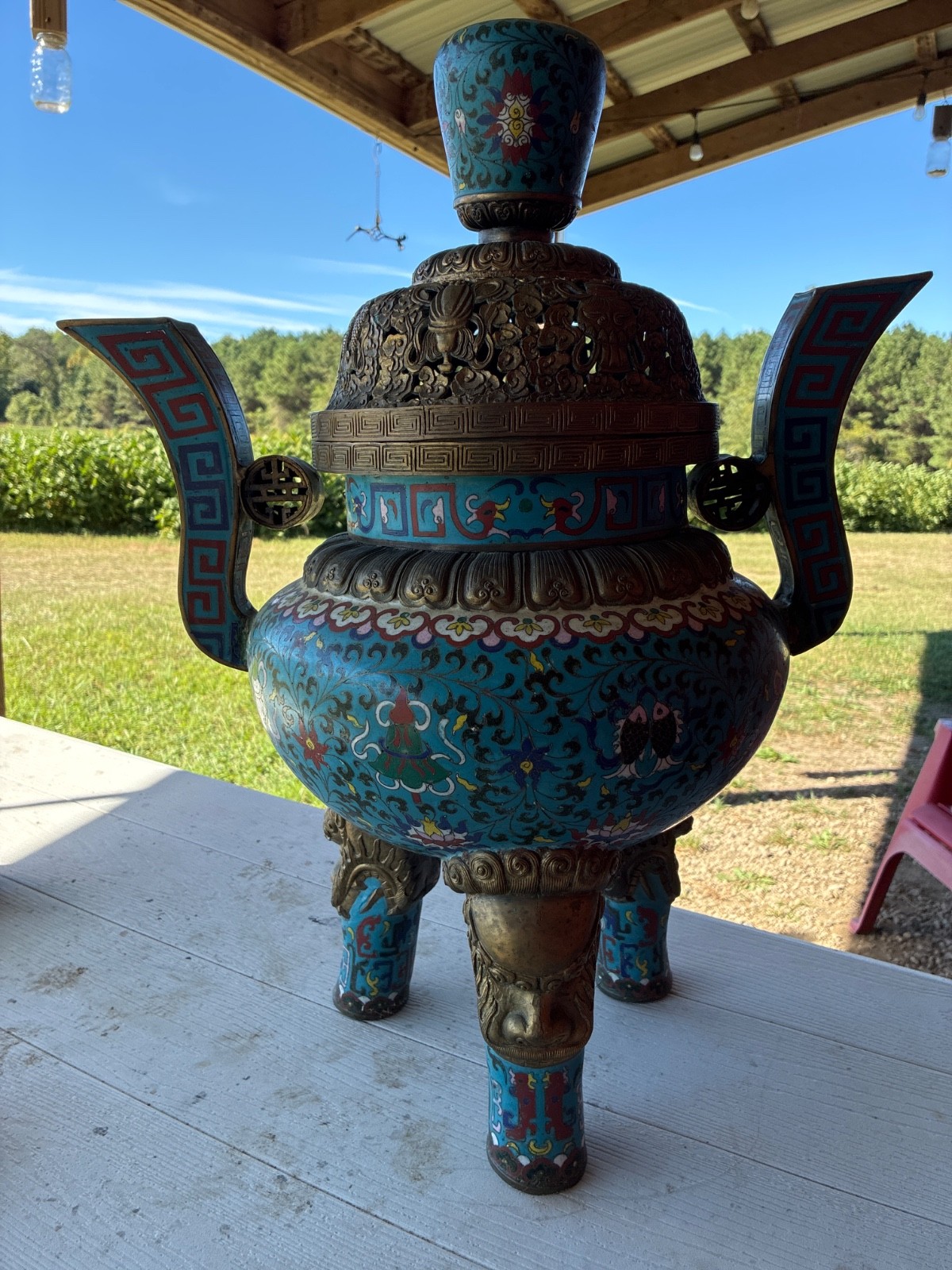japanese cloisonne insense burner