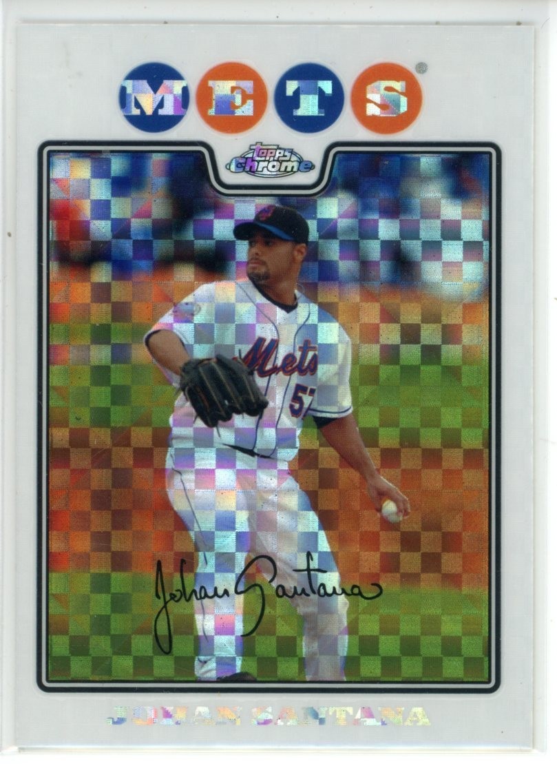 2008 Topps Chrome Johan Santana X-Fractor #32 2008 Topps Chrome Johan Santana X-Fractor #32