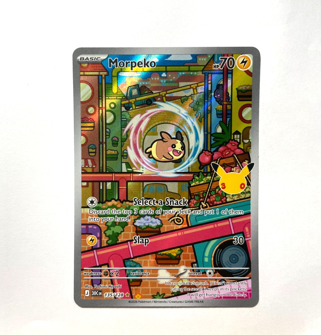 2026 Pokemon 30th Celebration Card 135/128 Morpeko IR Illustration Rare Holo