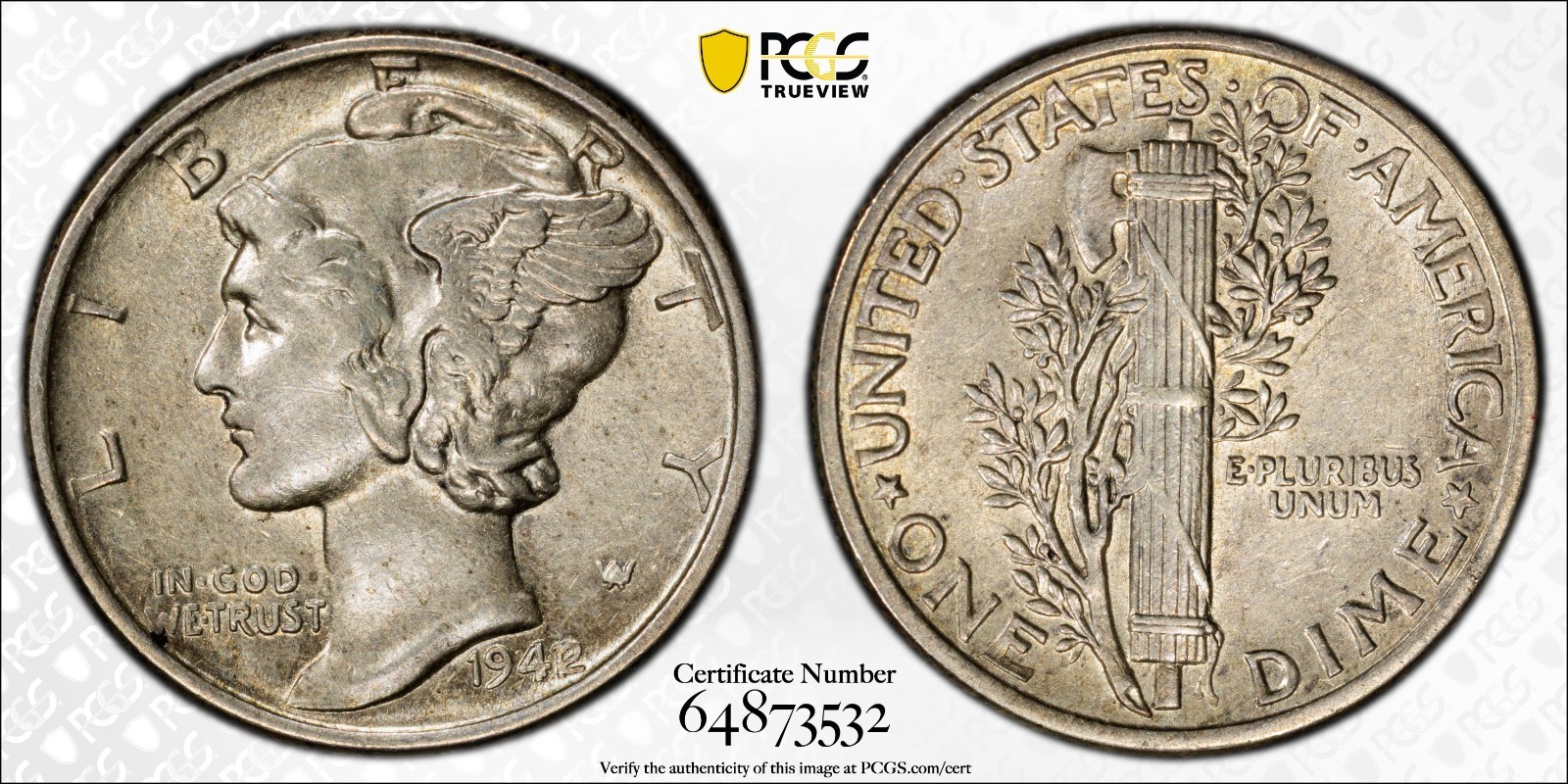 1942/1 10C MERCURY DIME Overdate, FS-101 FRESH PCGS GRADING AU53 *KEY DATE ERROR 1942/1 10C MERCURY DIME Overdate, FS-101 FRESH PCGS GRADING AU53 *KEY DATE ERROR