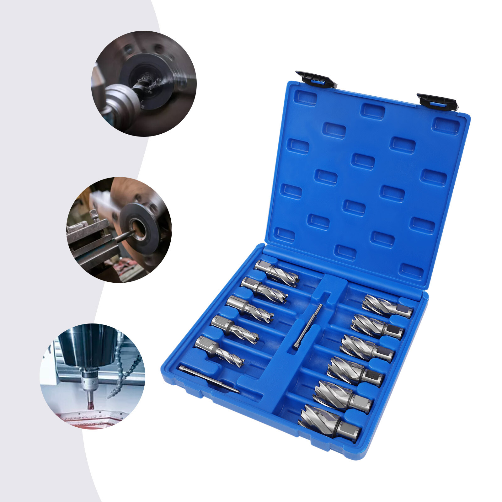 13 Pcs/Set Annular Cutter 7/16 to 1-1/16'' Cutting Diameter Straight Shank NEW