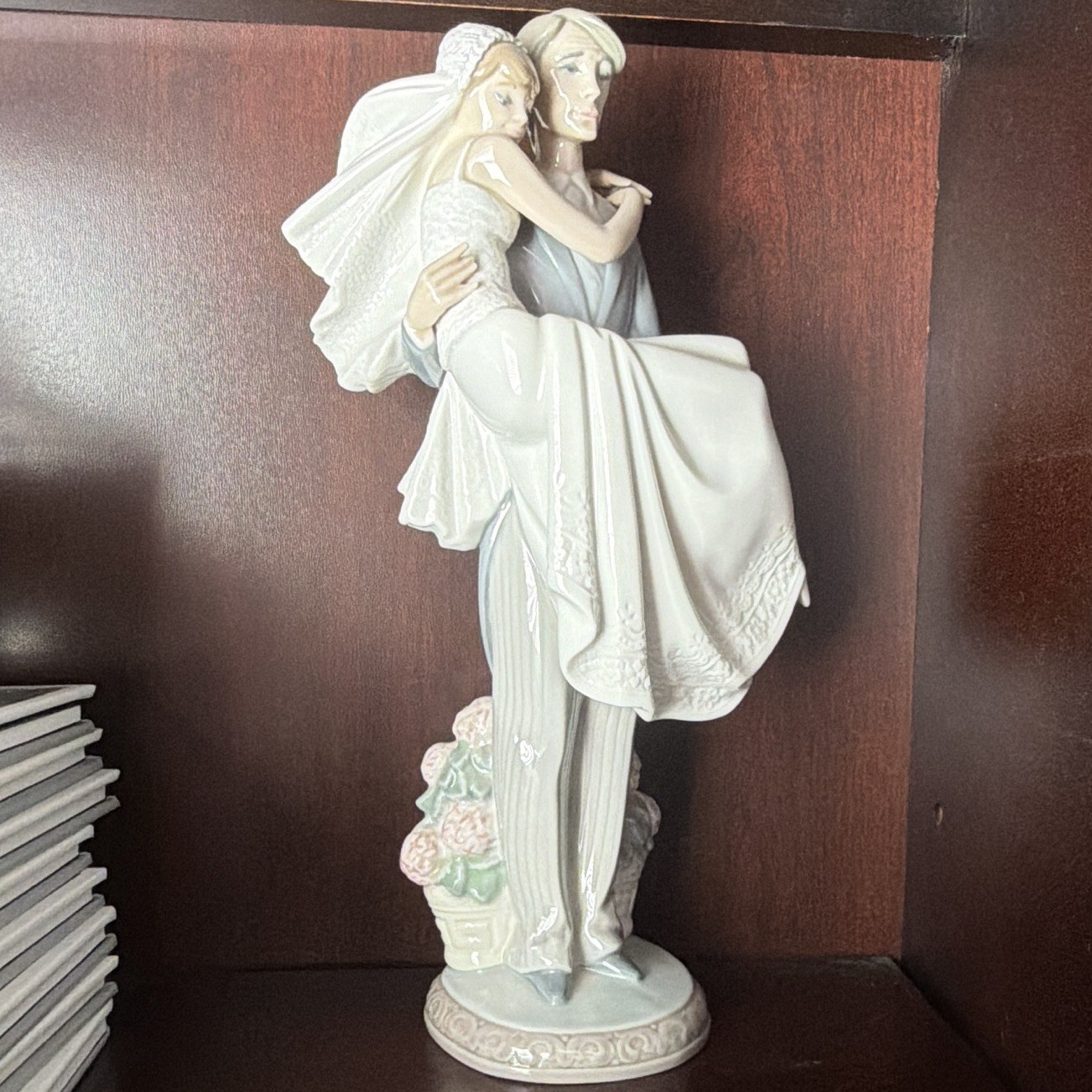 Lladró Bride & Groom Wedding Porcelain Figurine 16in Signed Hand Painted Spain Lladró Bride & Groom Wedding Porcelain Figurine 16in Signed Hand Painted Spain