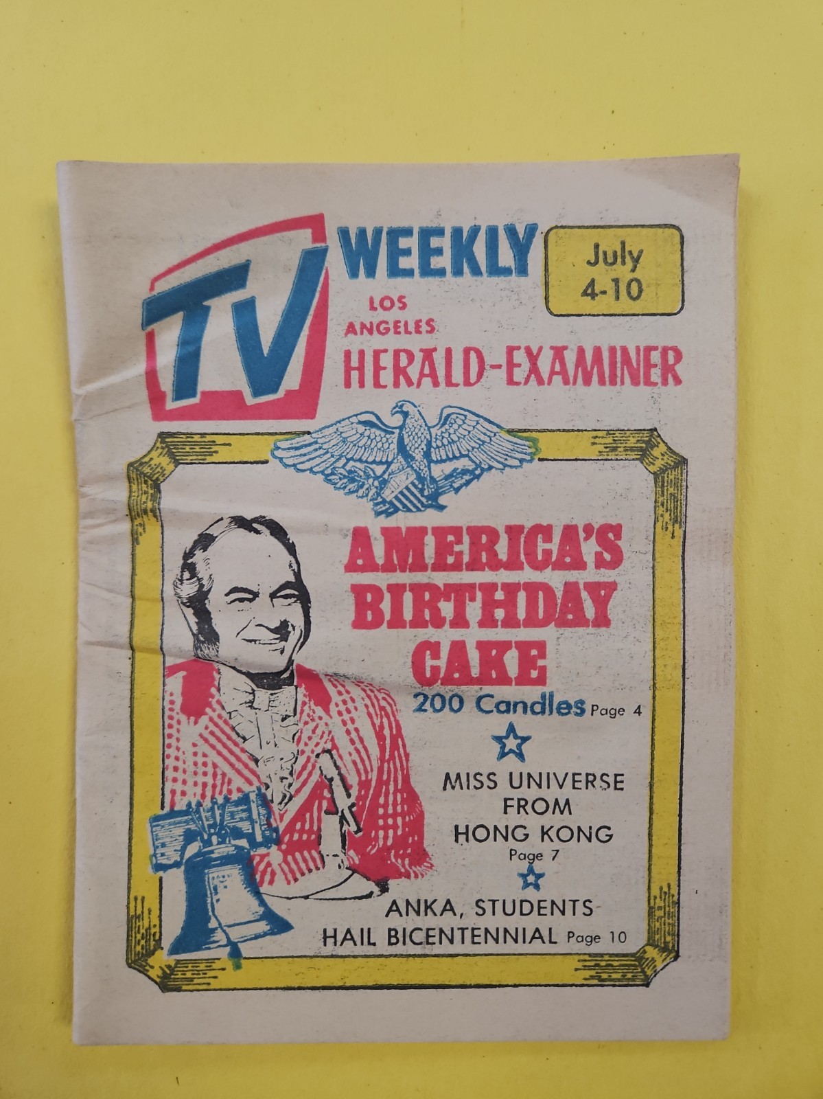 Los Angeles Herald-Examiner TV Guide Bicentennial Bob Hope July 4 1976 VINTAGE