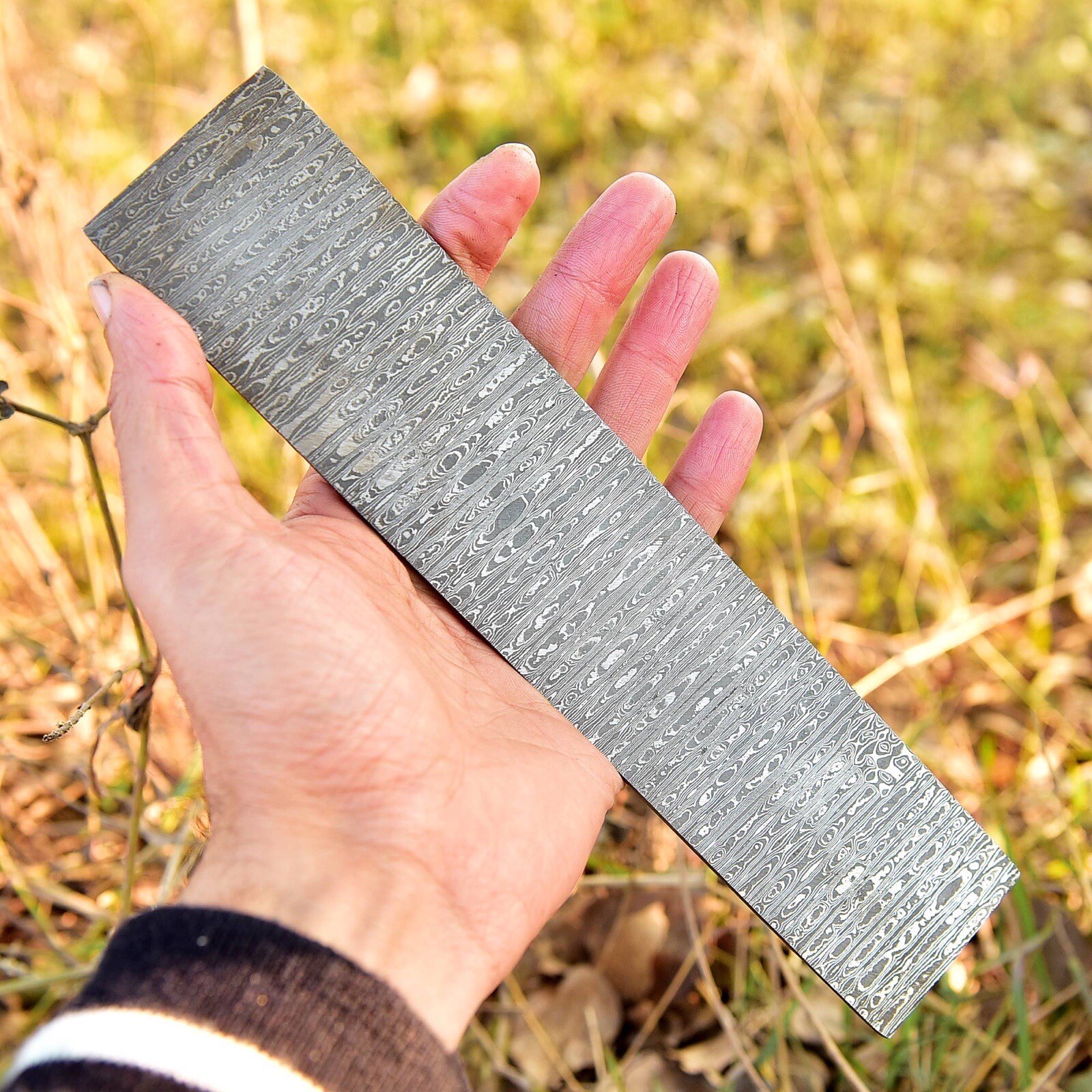 10 x 2 Hand Forged DAMASCUS STEEL Billet Bar For Knife Making Ladder Pattern