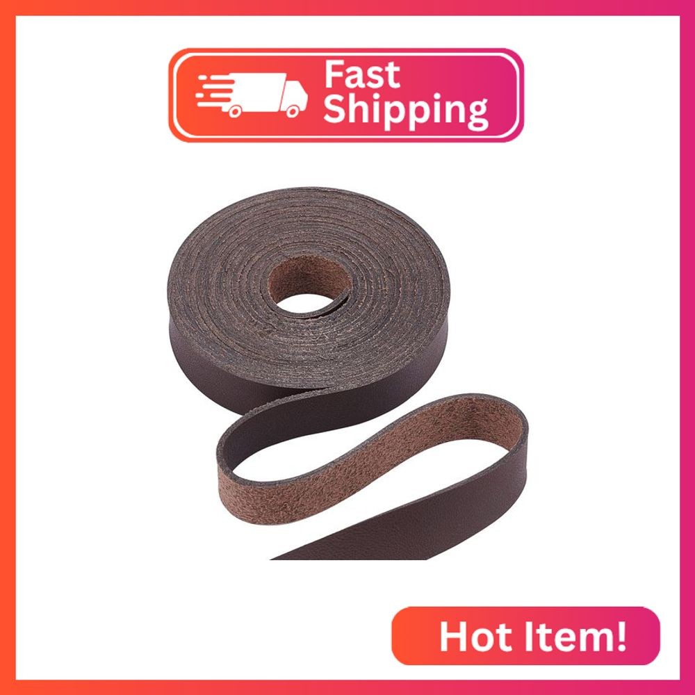 GORGECRAFT Dark Brown Genuine Leather Strap Strip 1/2 Inch Wide 79 Inch Long Lea
