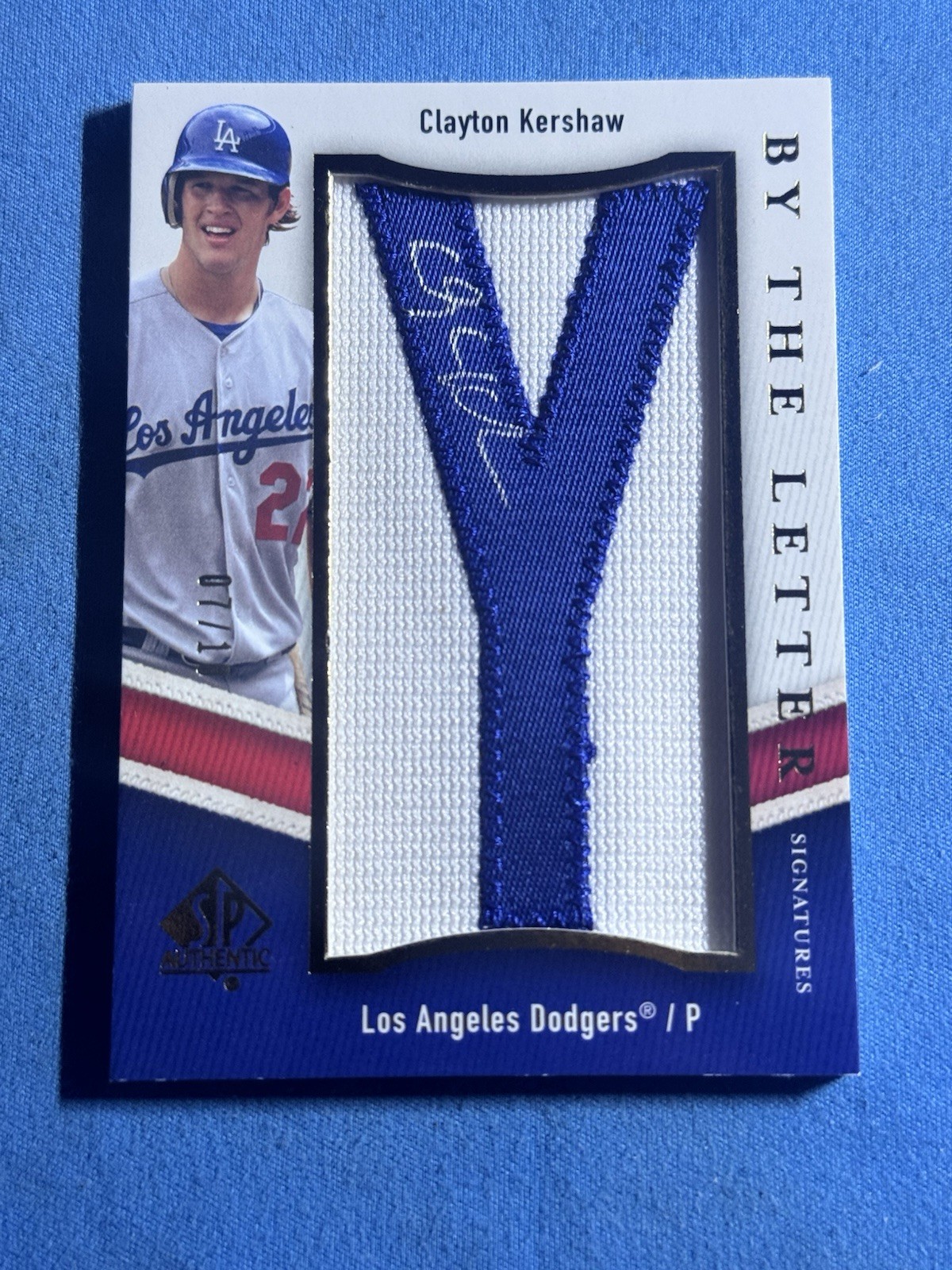 CLAYTON KERSHAW 2009 UPPER DECK SP AUTHENTIC BY THE LETTER AUTO /10 DODGERS “Y” CLAYTON KERSHAW 2009 UPPER DECK SP AUTHENTIC BY THE LETTER AUTO /10 DODGERS “Y”