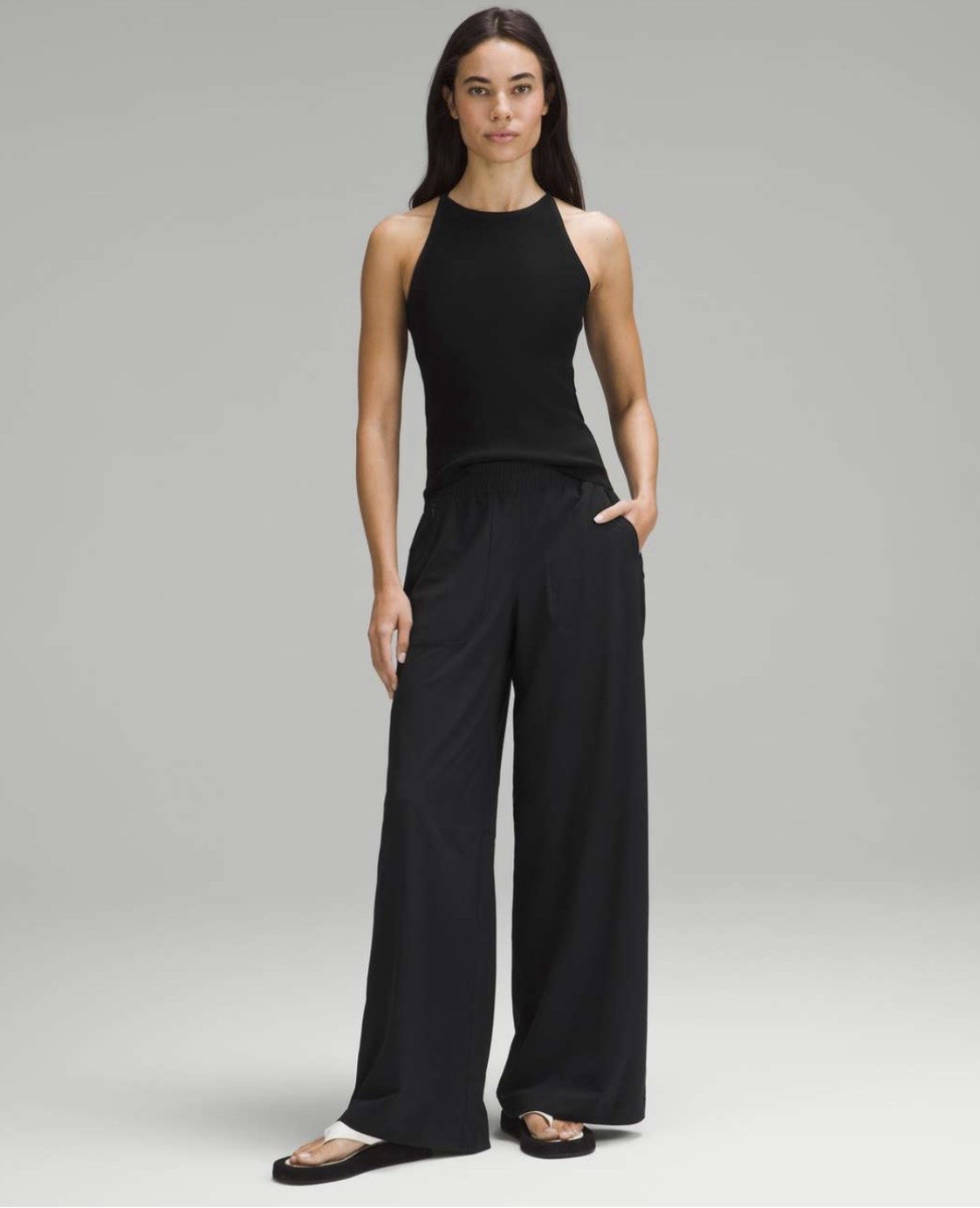 Lululemon Swift Mid-Rise Wide-Leg Pant Full Length Lightweight Black Size 6 Lululemon Swift Mid-Rise Wide-Leg Pant Full Length Lightweight Black Size 6