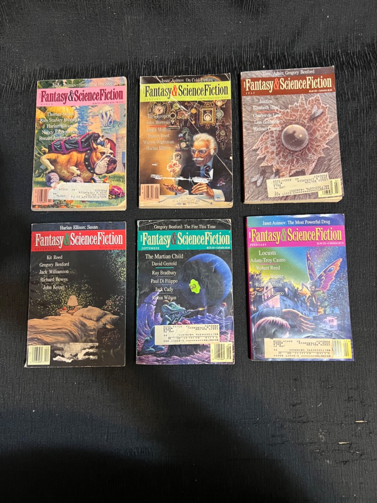 Vintage 1990-1996 Magazine of Fantasy and Science Fiction Lot : 6 Issues VG Vintage 1990-1996 Magazine of Fantasy and Science Fiction Lot : 6 Issues VG