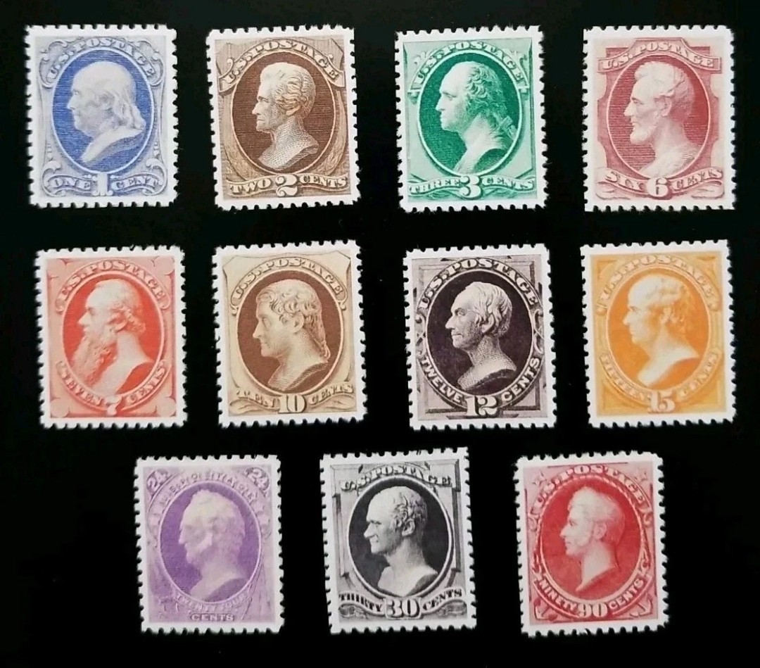 US Scott #145-155 1870-71 National Bank Note Printing Issue Stamp Replica Set US Scott #145-155 1870-71 National Bank Note Printing Issue Stamp Replica Set