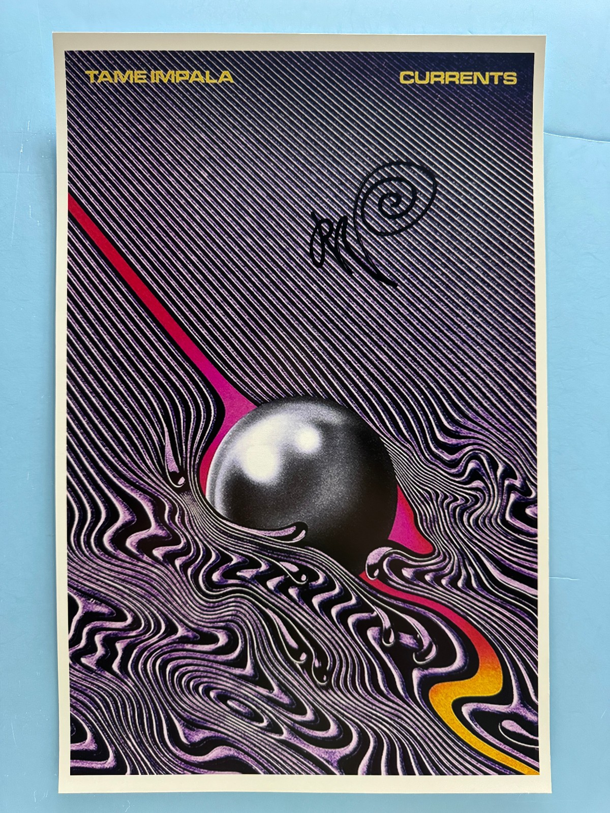 TAME IMPALA CURRENTS POSTER 11x17 SIGNED by KEVIN AUTHENTICATED COA TAME IMPALA CURRENTS POSTER 11x17 SIGNED by KEVIN AUTHENTICATED COA