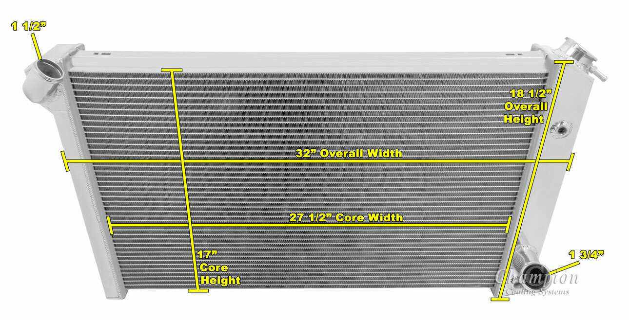 4 Row Racing Champion Radiator for 1973 74 75 1976 Chevrolet Corvette V8 Engine