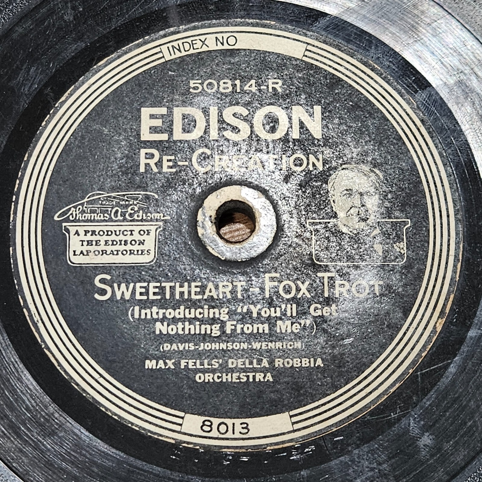 Max Fells\' Della Robbia Orchestra: Sweetheart / Mimi Edison 1921 50814 V+/V+ Max Fells\' Della Robbia Orchestra: Sweetheart / Mimi Edison 1921 50814 V+/V+