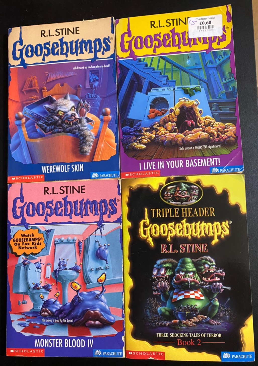 RARE Goosebumps 60, 61, 62 R.L. Stine Stine Authentic US Copies + 1 RARE Goosebumps 60, 61, 62 R.L. Stine Stine Authentic US Copies + 1