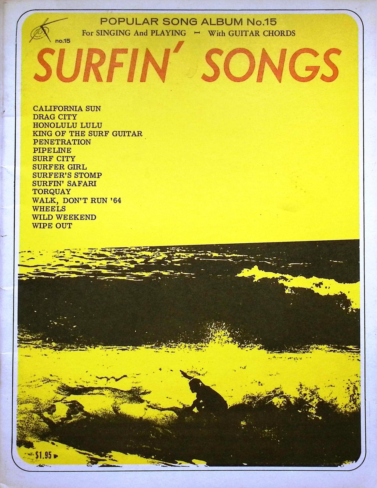 Vintage Surfin\' Songs No. 15 Sheet Music Songbook Guitar Chords Beach Boys 1964 Vintage Surfin\' Songs No. 15 Sheet Music Songbook Guitar Chords Beach Boys 1964