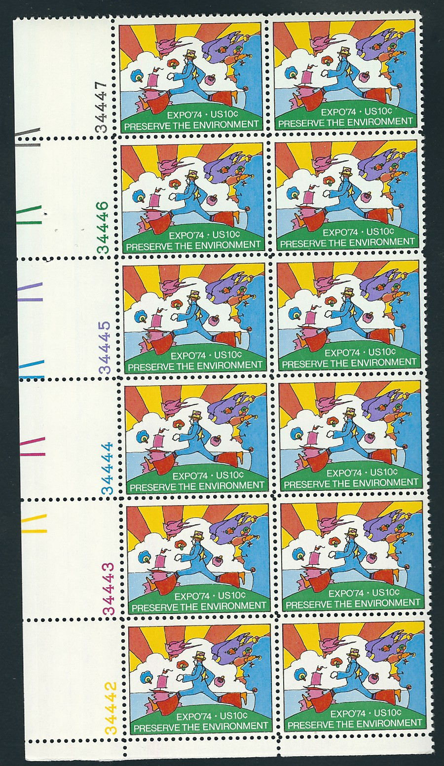 Scott # 1527...10 Cent...EXPO \'74... Plate Block of 12 Stamps