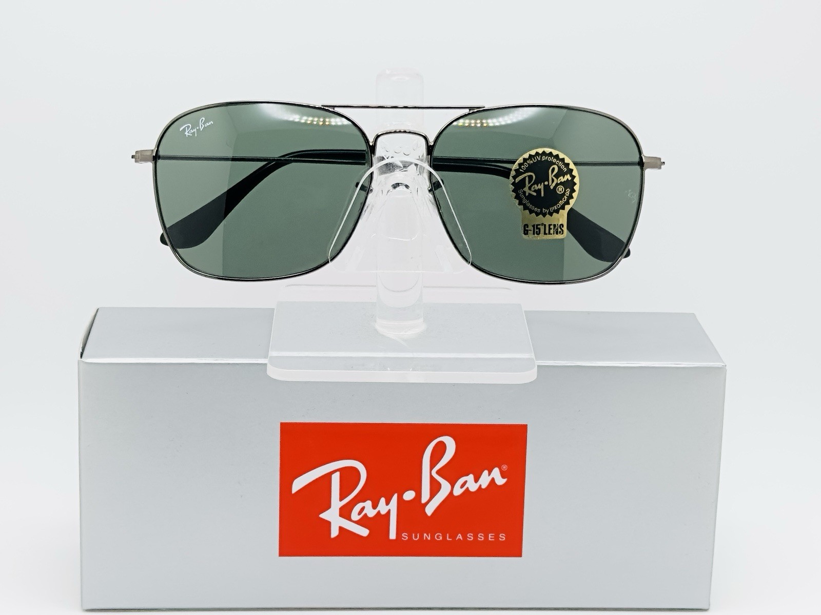 Ray-Ban Caravan 58mm Metal Sunglasses RB3136 - Gunmetal Frame / Green G-15 Lens