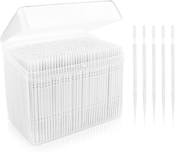 1060 Pcs Disposable Double Head Dental Floss Interdental Toothpick, Plastic