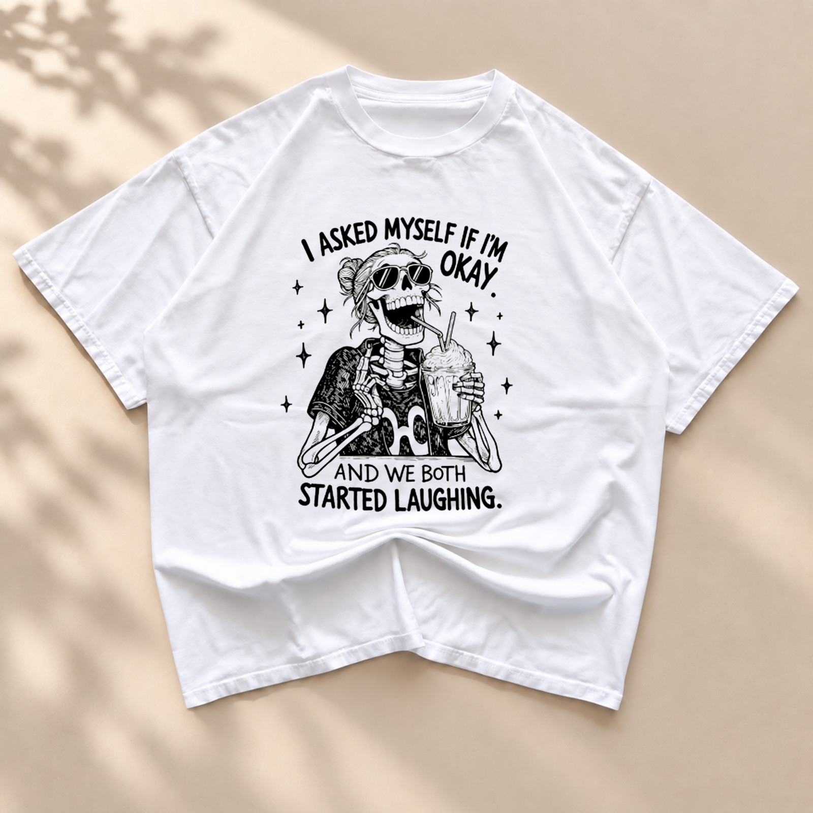 Hot Skeleton Milkshake Funny Halloween Cotton Unisex S-5XL Shirt AVN4