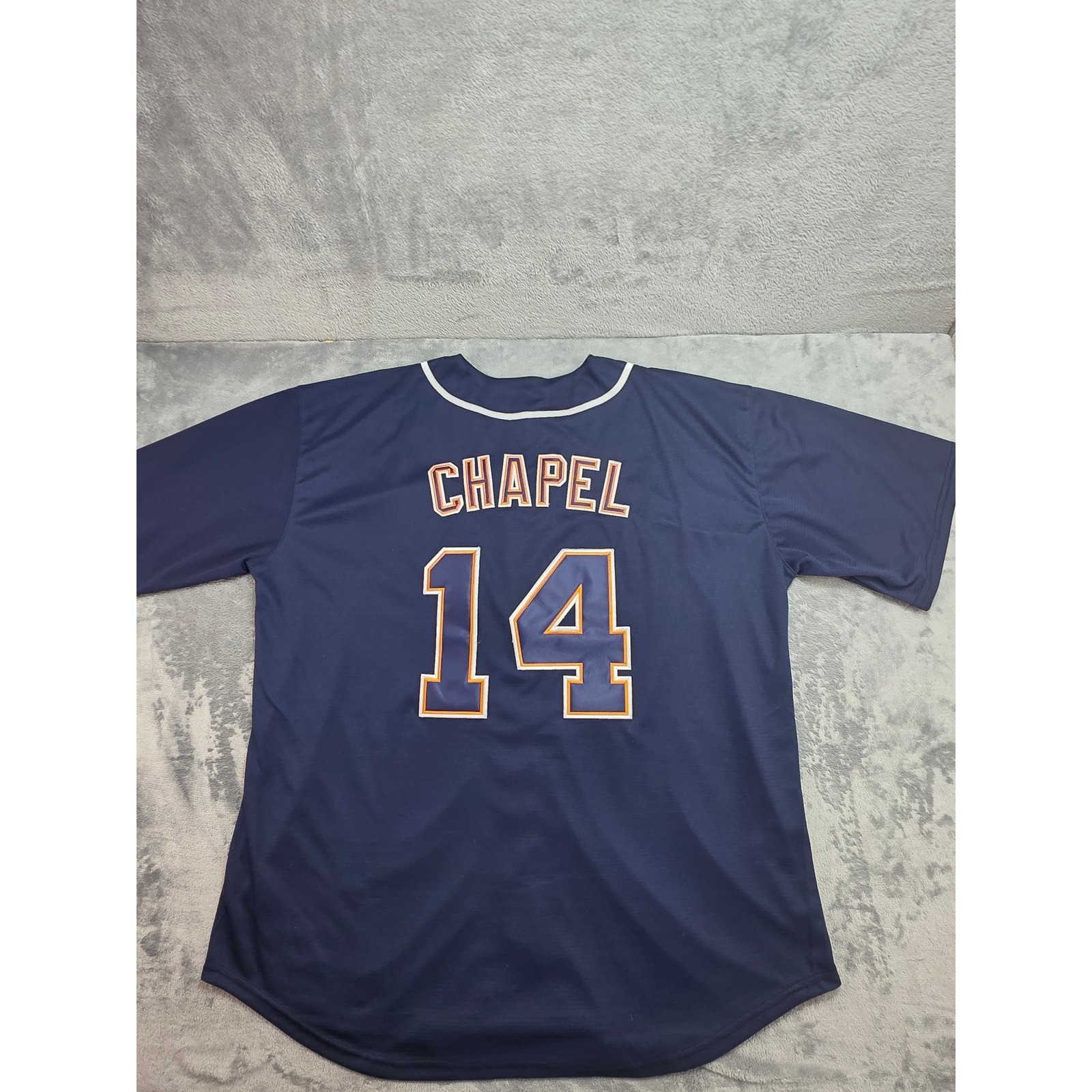 Movie Billy Chapel #14 For Love Of The Game Jersey Navy Blue Button Up Mens XXXL Movie Billy Chapel #14 For Love Of The Game Jersey Navy Blue Button Up Mens XXXL