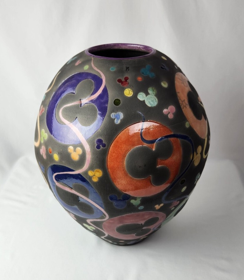 Disney Amadio Smith Raku Vase Disney Amadio Smith Raku Vase