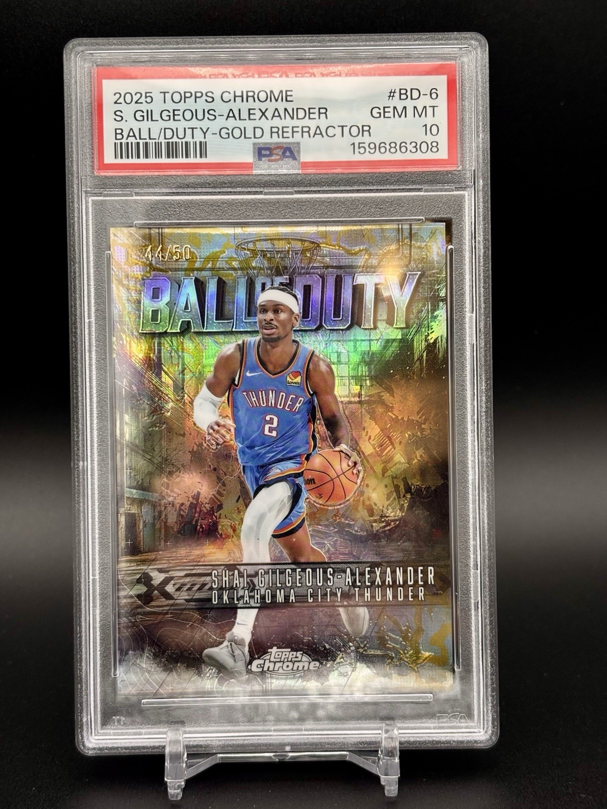 2025 Topps Chrome Shai Gilgeous-Alexander Ball Of Duty /50 Gold Refractor PSA 10 2025 Topps Chrome Shai Gilgeous-Alexander Ball Of Duty /50 Gold Refractor PSA 10