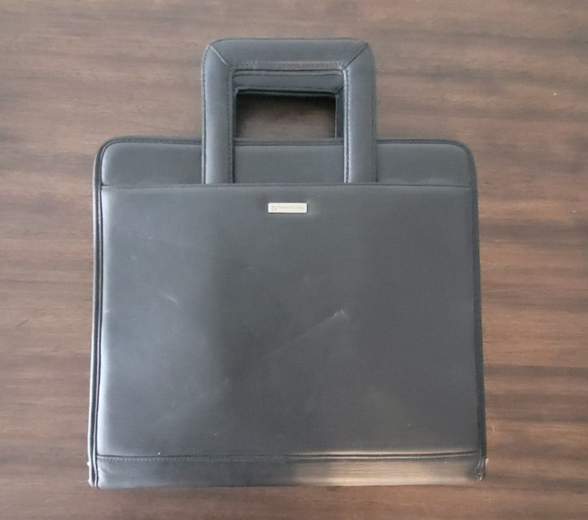 Franklin Covey Black Faux Leather Classic Planner Zippered Binder 3 Rings Handle