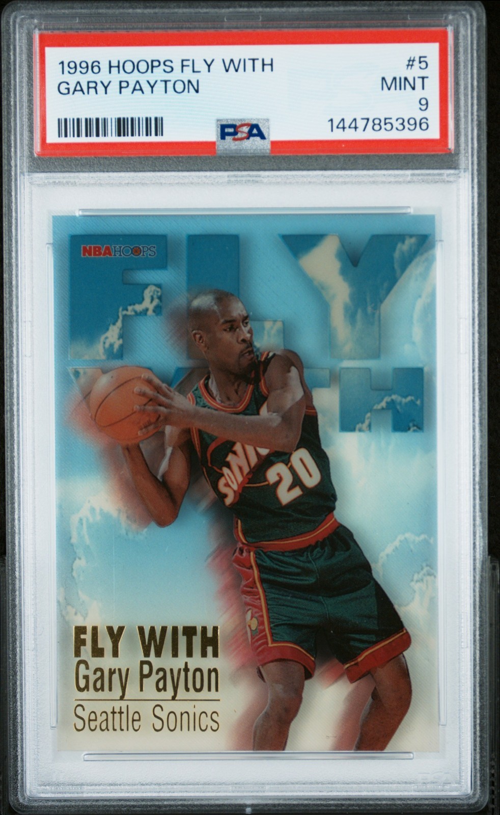 1996-97 Hoops Fly With Gary Payton #5 Insert PSA 9 Seattle SuperSonics 1996-97 Hoops Fly With Gary Payton #5 Insert PSA 9 Seattle SuperSonics