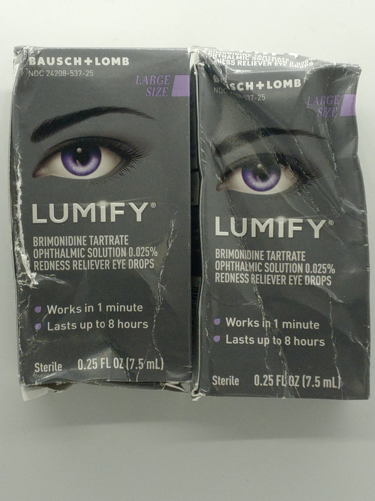 2 Pack Lumify Redness Reliever Eye Drops LARGE SIZE 0.25 fl oz Exp 10/31/2026 2 Pack Lumify Redness Reliever Eye Drops LARGE SIZE 0.25 fl oz Exp 10/31/2026