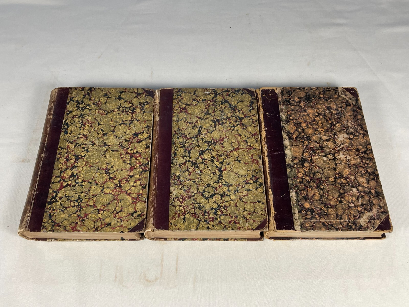 1855 3 Volume Complete Set GOETHE'S COMPLETE WORKS in German LEATHER-BOUND
