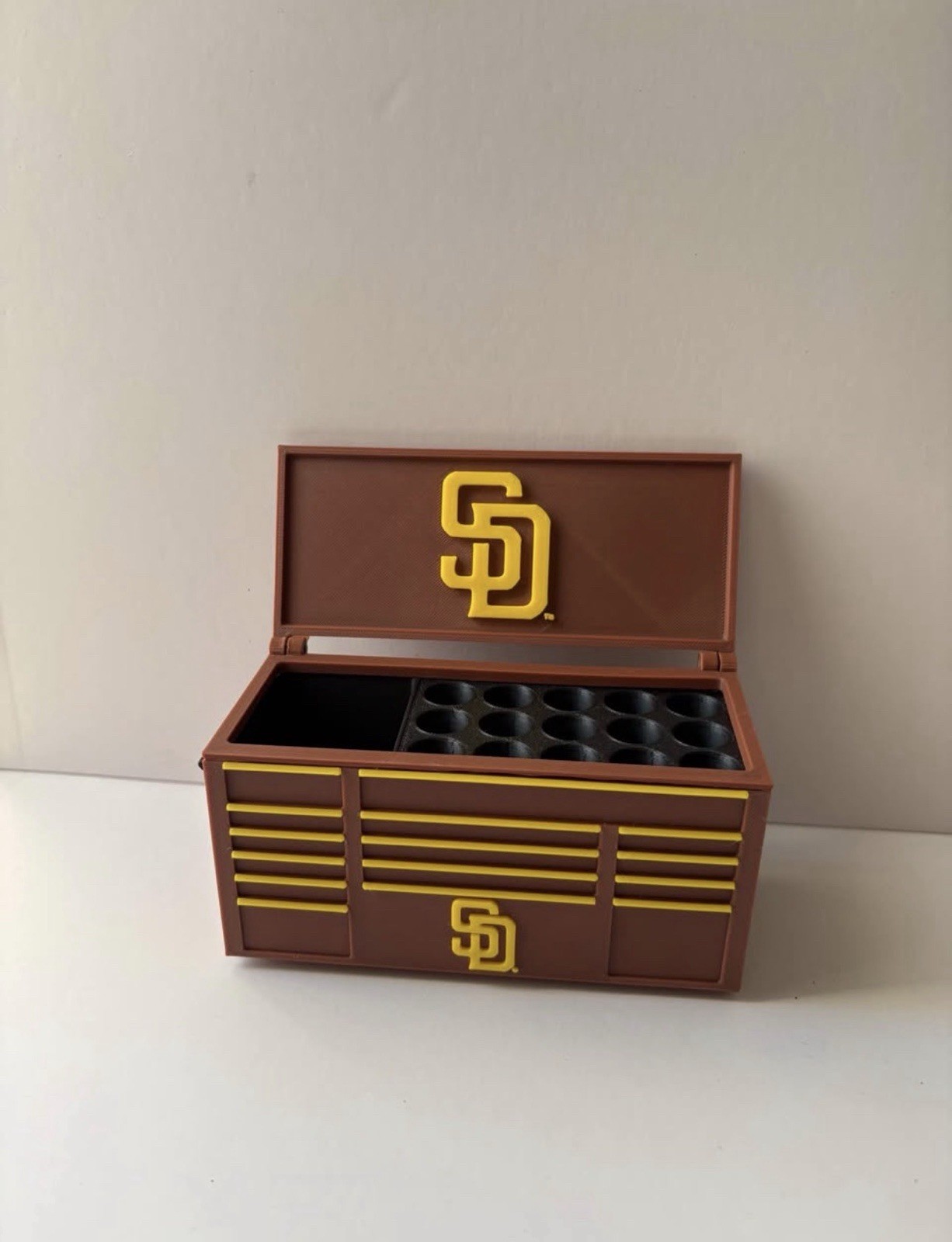 San Diego Padres Toolbox Desk Organizer- 3D Printed San Diego Padres Toolbox Desk Organizer- 3D Printed
