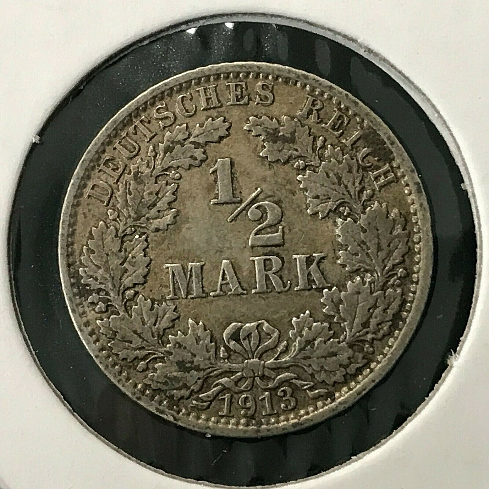1913-J GERMANY SILVER 1/2 MARK NICE COIN 1913-J GERMANY SILVER 1/2 MARK NICE COIN