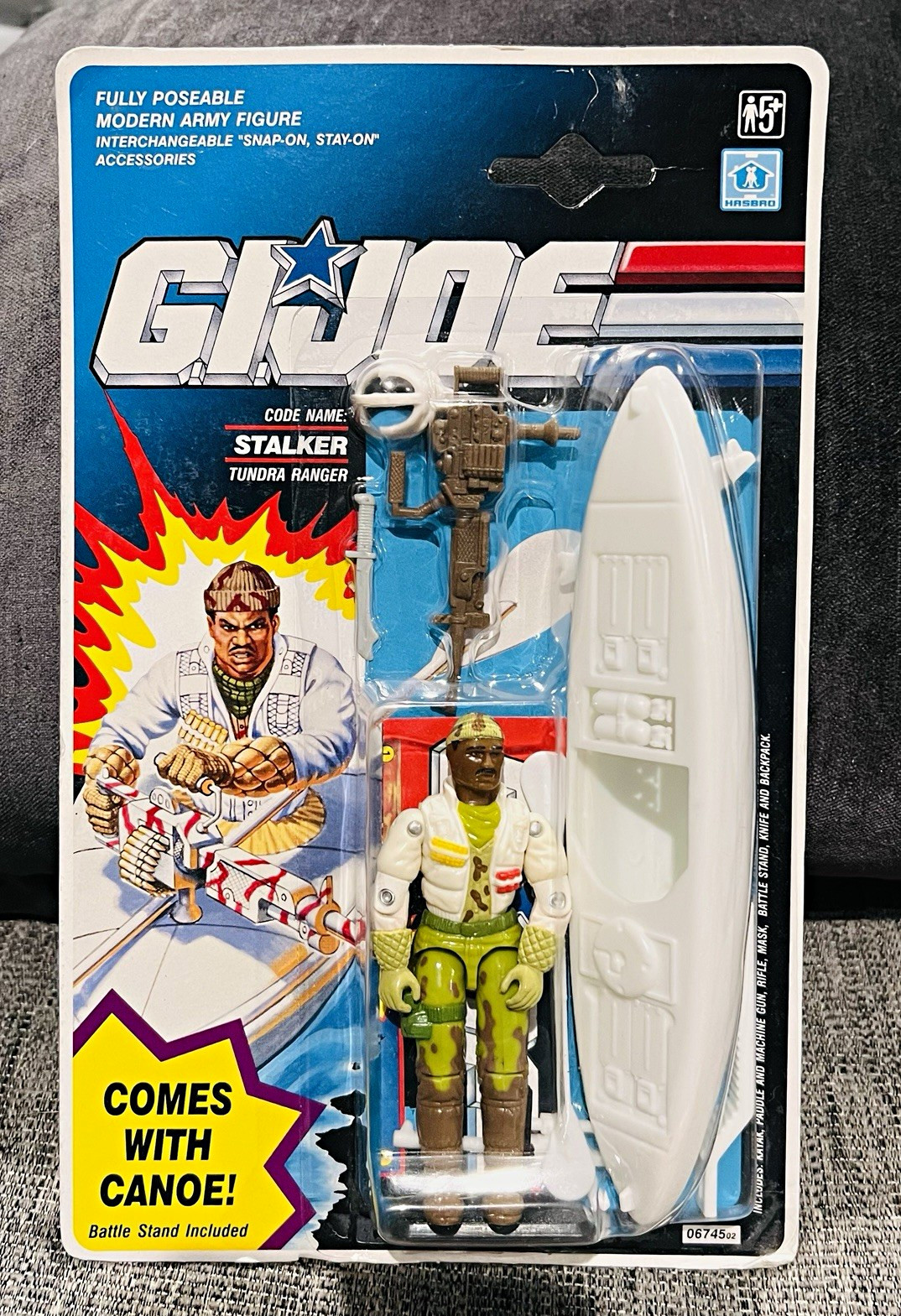 Hasbro MOC ‘92 G.I. Joe Stalker Tundra Ranger Action Figure w Canoe & Gear NRFP Hasbro MOC ‘92 G.I. Joe Stalker Tundra Ranger Action Figure w Canoe & Gear NRFP