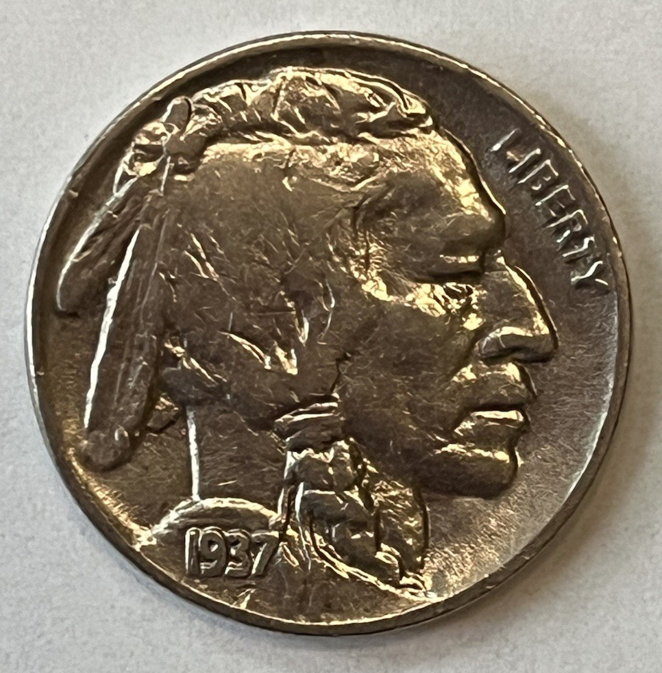 1937-P Buffalo Nickel XF to AU details - Full Date - 1937-P Buffalo Nickel XF to AU details - Full Date -