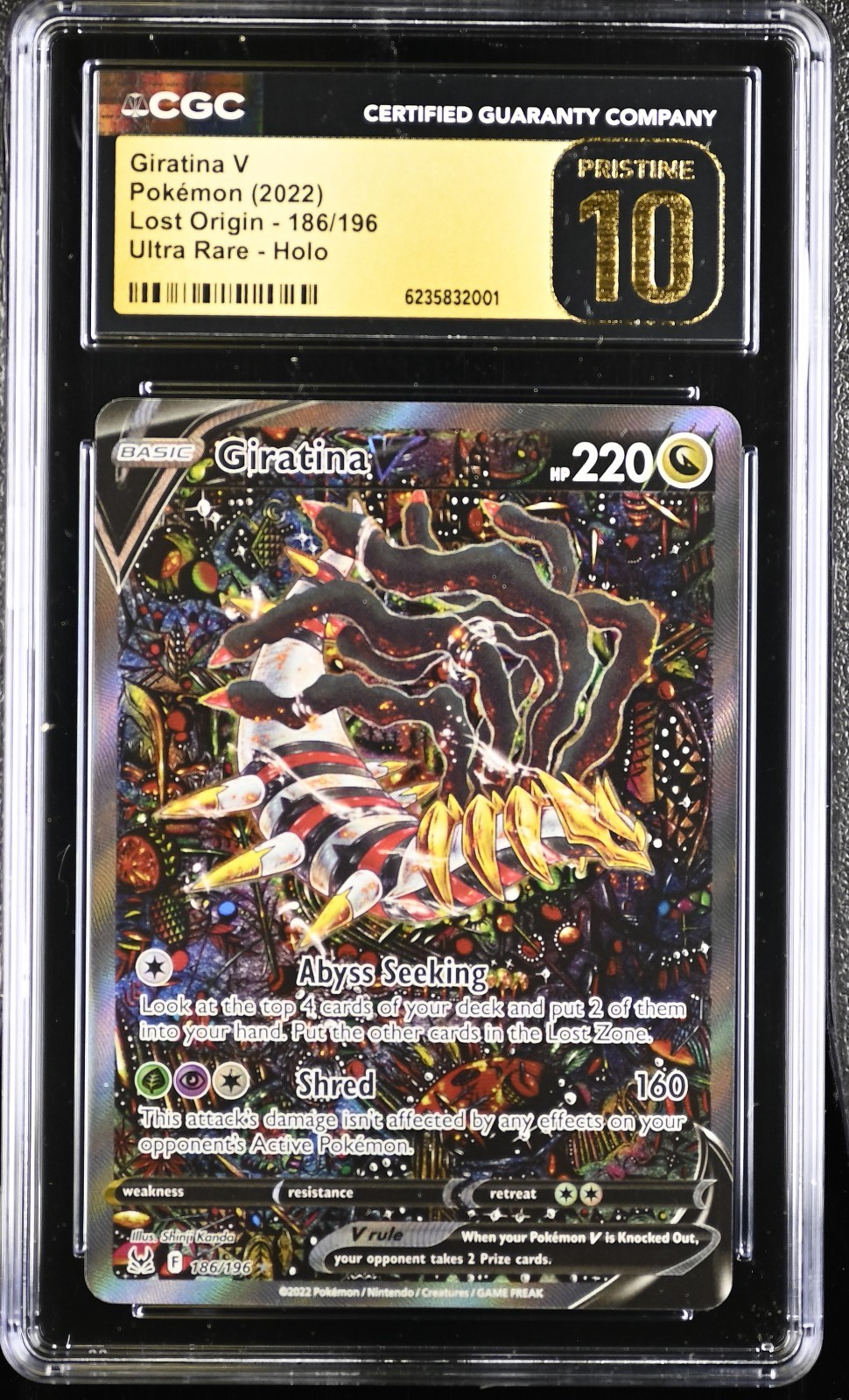 Pokemon Giratina V Lost Origin 186/196 Full Alt Art CGC 10 Pristine Pokemon Giratina V Lost Origin 186/196 Full Alt Art CGC 10 Pristine