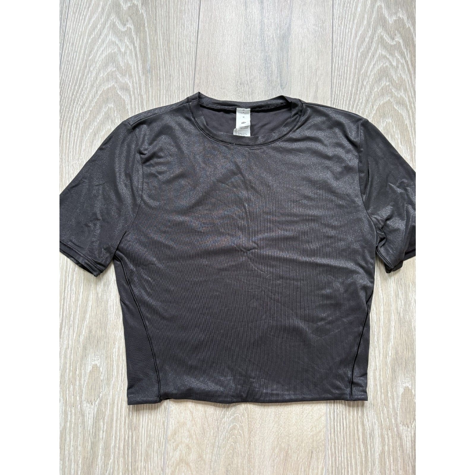 Lululemon Wundermost Ultra-Soft Nulu Crewneck Cropped T-Shirt *Shine-M Size 8