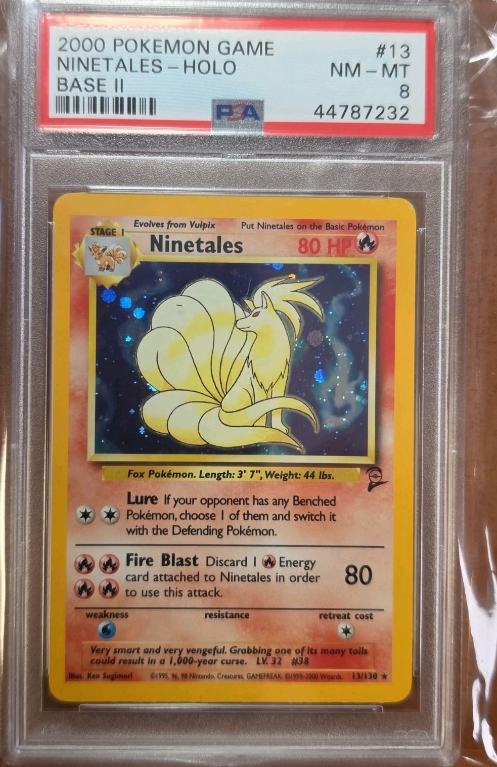 2000 POKEMON GAME BASE II #13 NINETALES-HOLO PSA 8