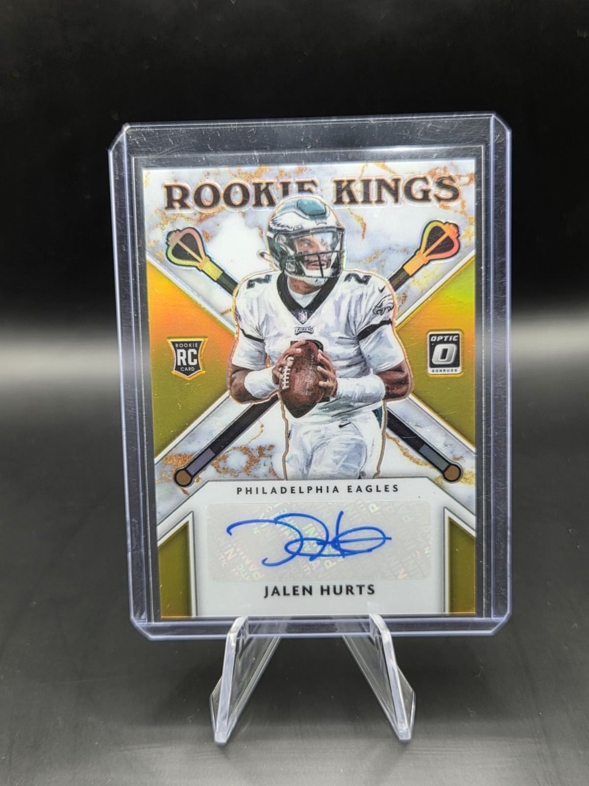 2020 Panini Donruss Optic - Rookie Kings Autographs Jalen Hurts #RKA-JAH Gold... 2020 Panini Donruss Optic - Rookie Kings Autographs Jalen Hurts #RKA-JAH Gold...