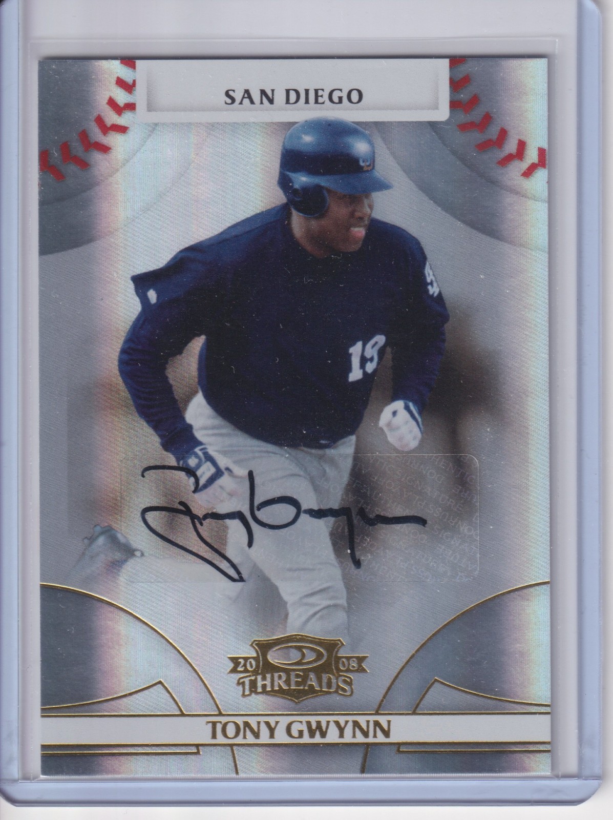 2008 Donruss Threads Signature Gold #40 Tony Gwynn Auto /50