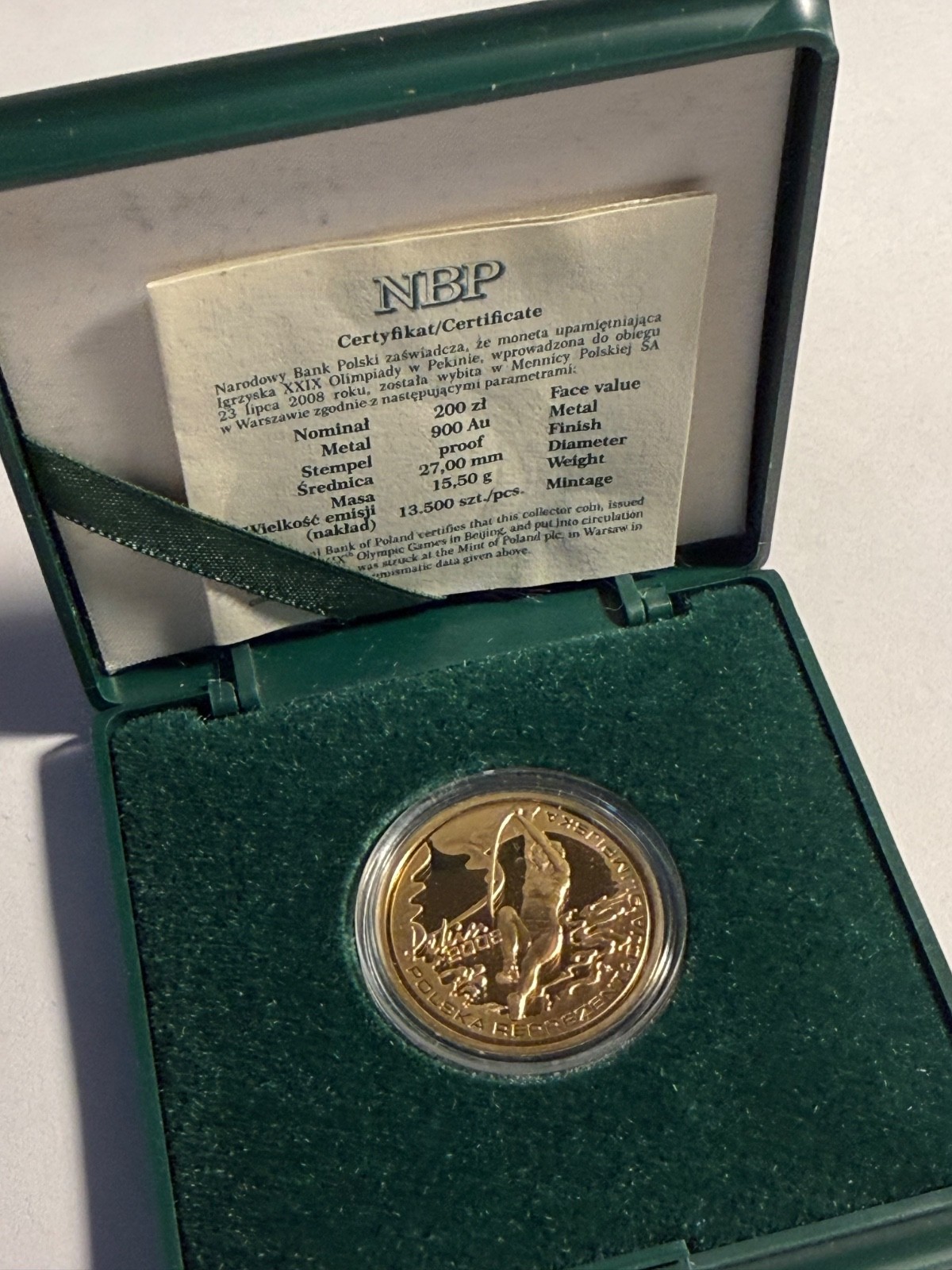2008 poland gold 200zl olimpics